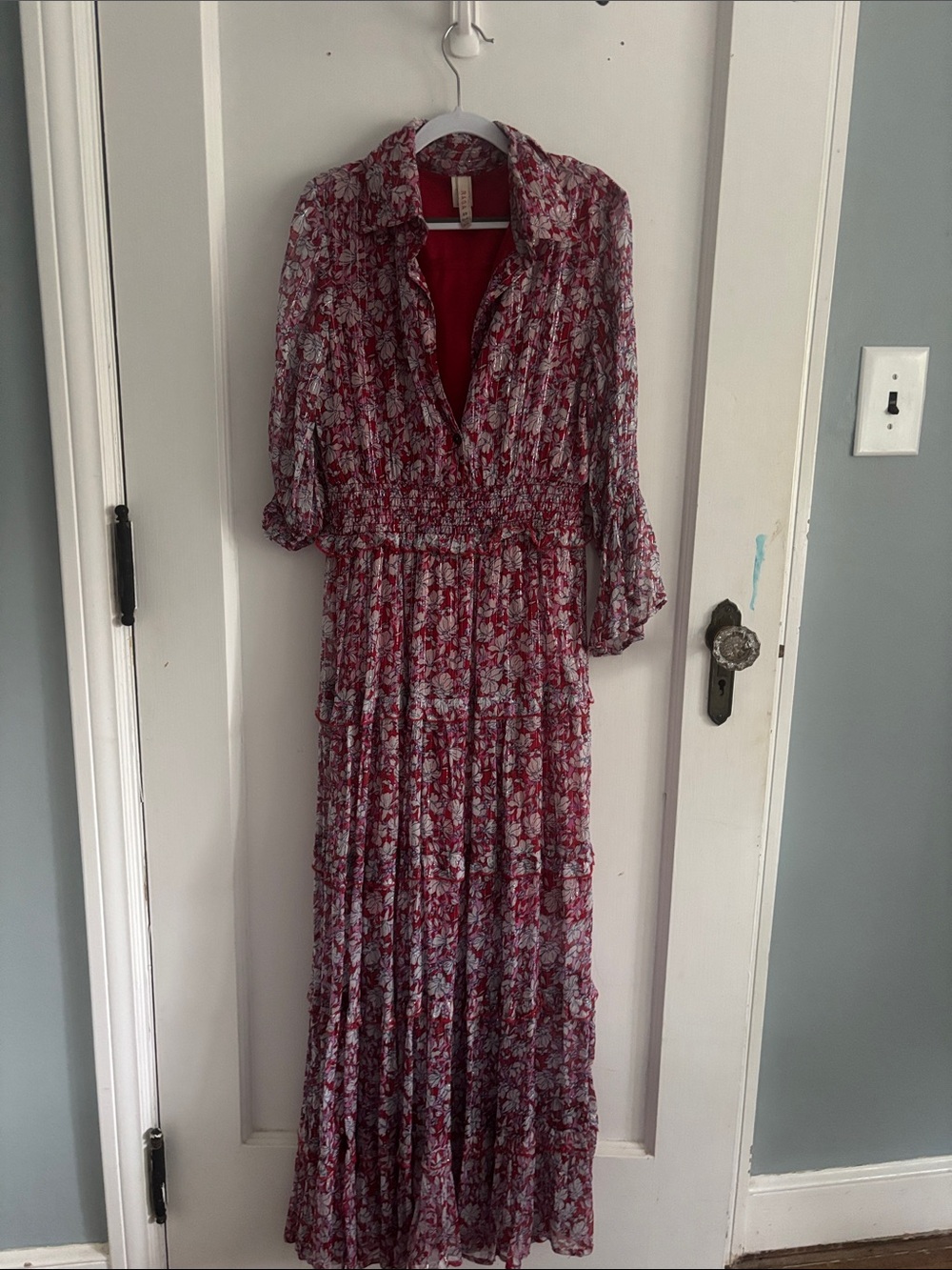 RAGA Red Floral Tiered Maxi Dress